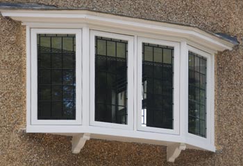 Oriel Bay window with exquisite leaded light layout ensures traditional Edwardian character